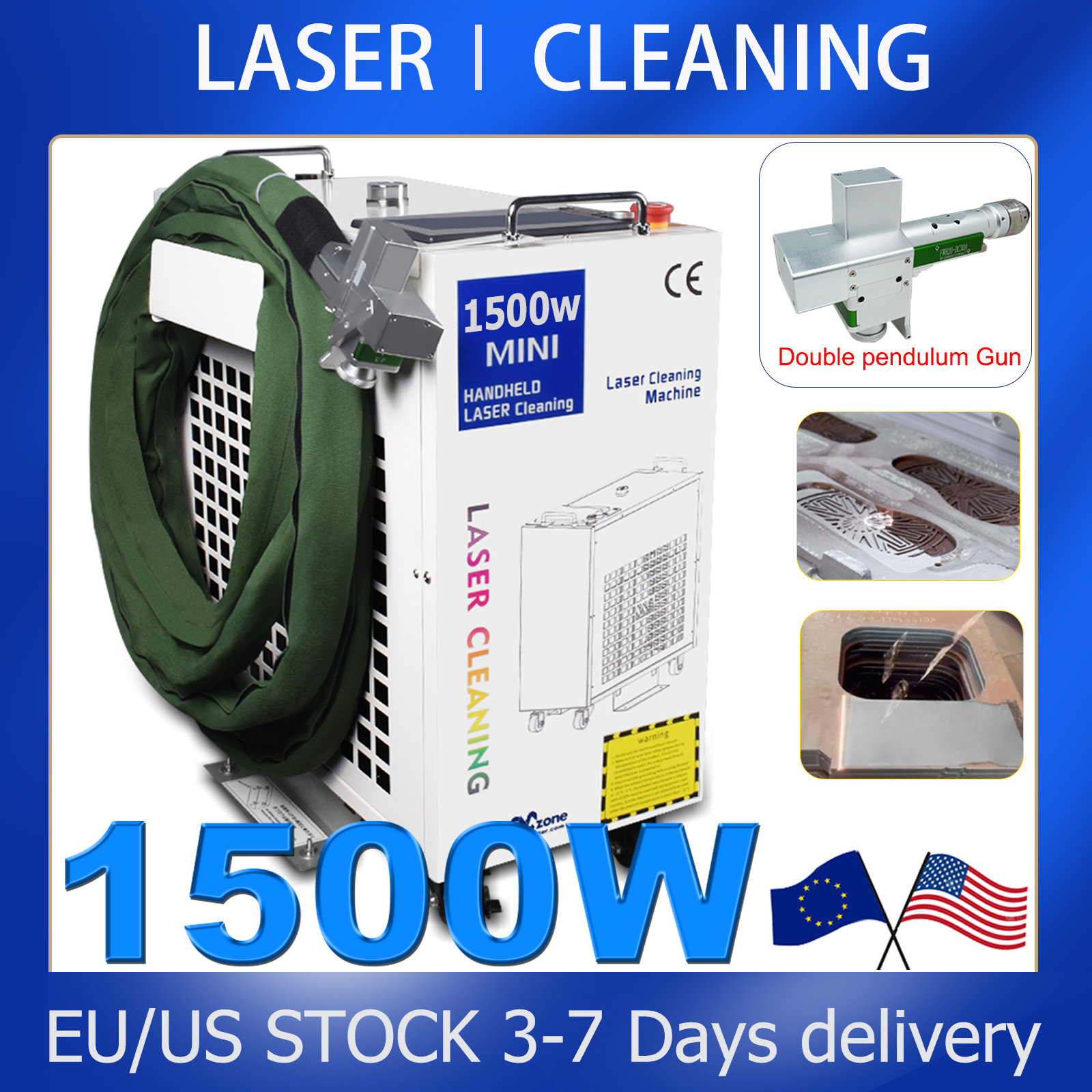 Industrial Laser Paint Remover - 1500W Fiber Laser Cleaning Machine Industrial