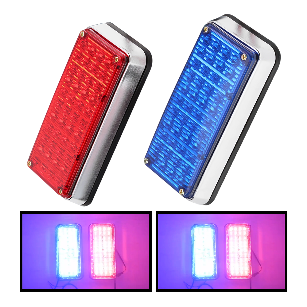 2Pcs Red Blue LED Police Light – Industrial Laser Pointer 24V Bewertung und Preis